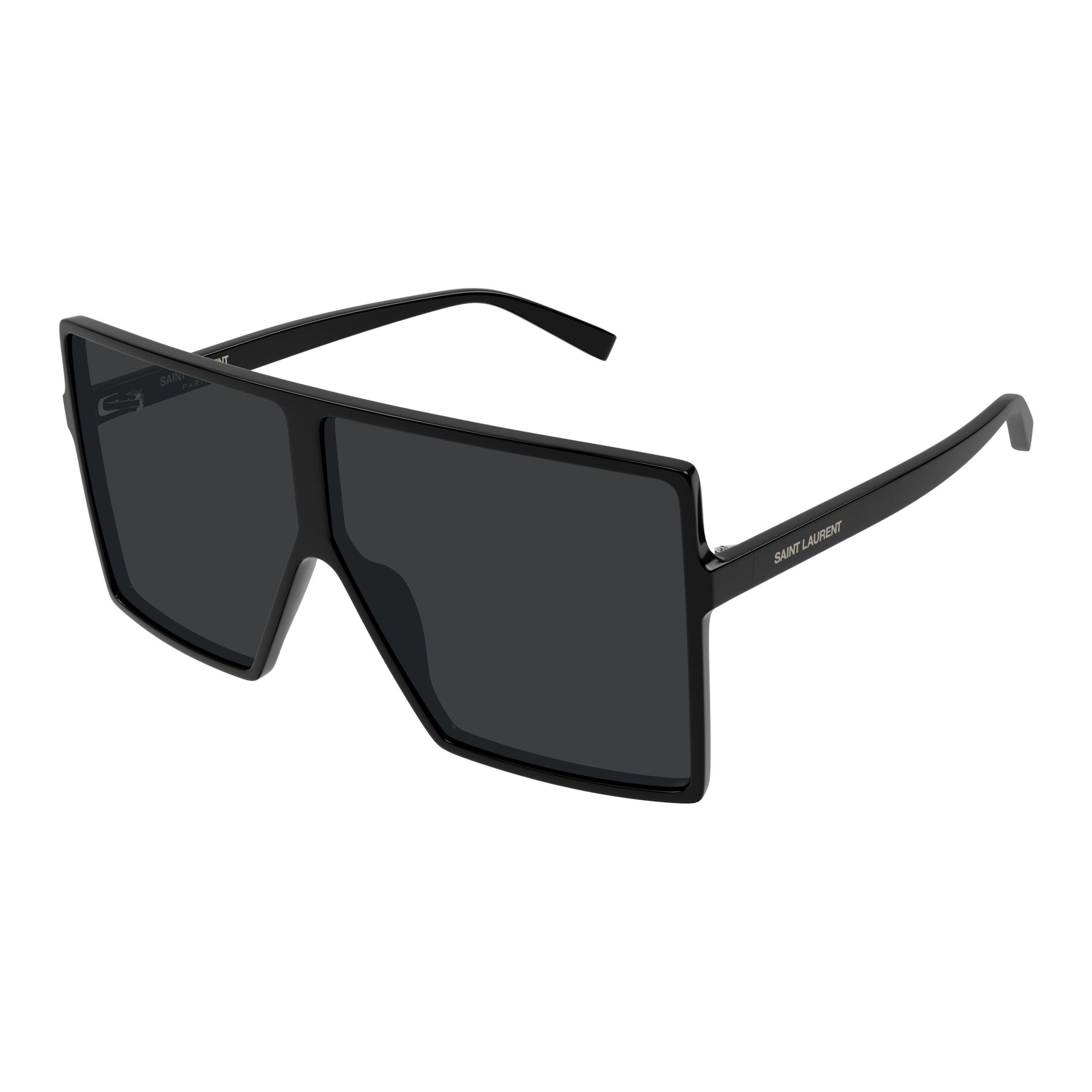 Oversized Square Black Sunglasses With Glossy Finish