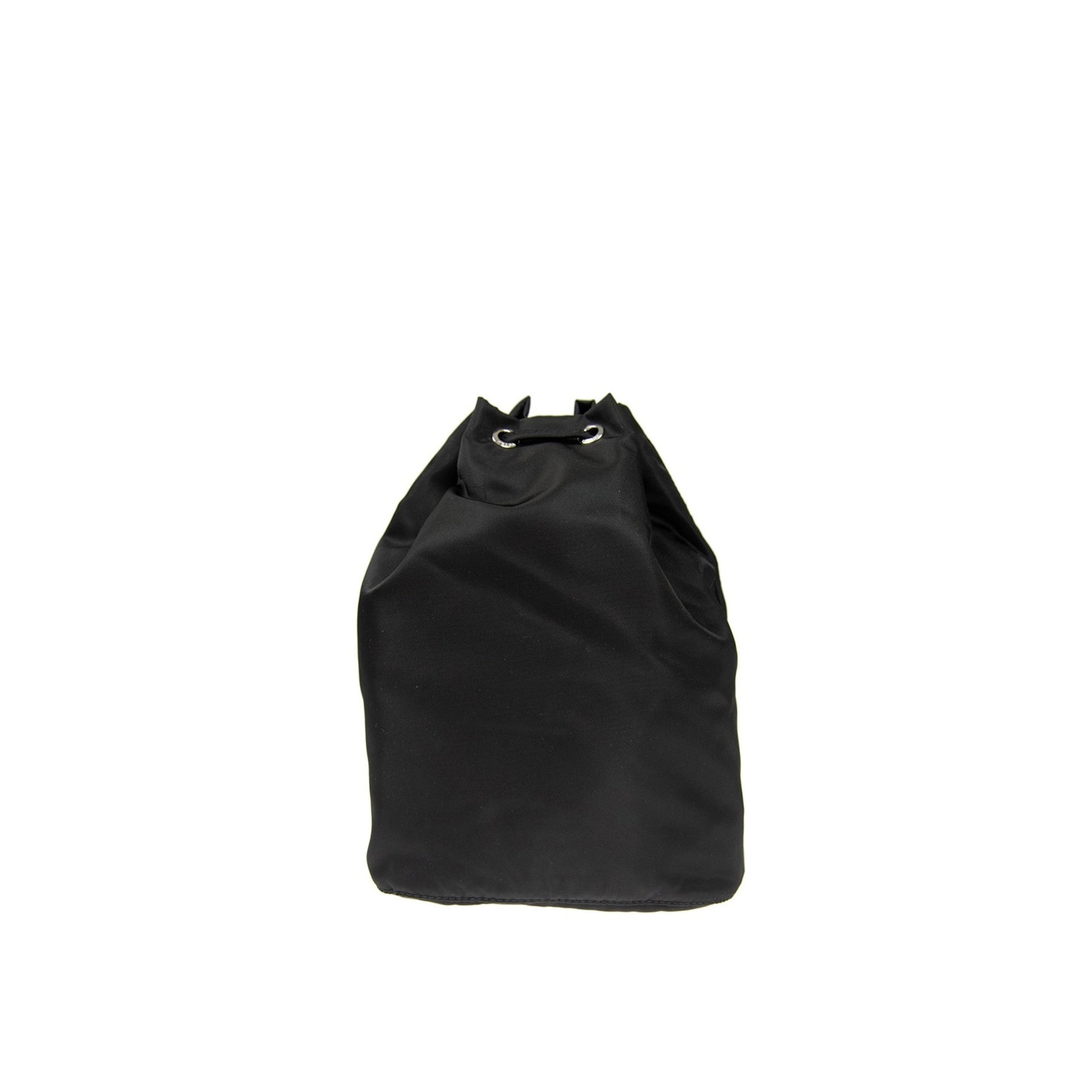 Prada Nylon And Leather Drawstring Pouch Women