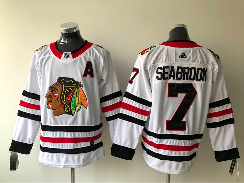 Men's Chicago Blackhawks Brent Seabrook #7 White Breakaway jersey