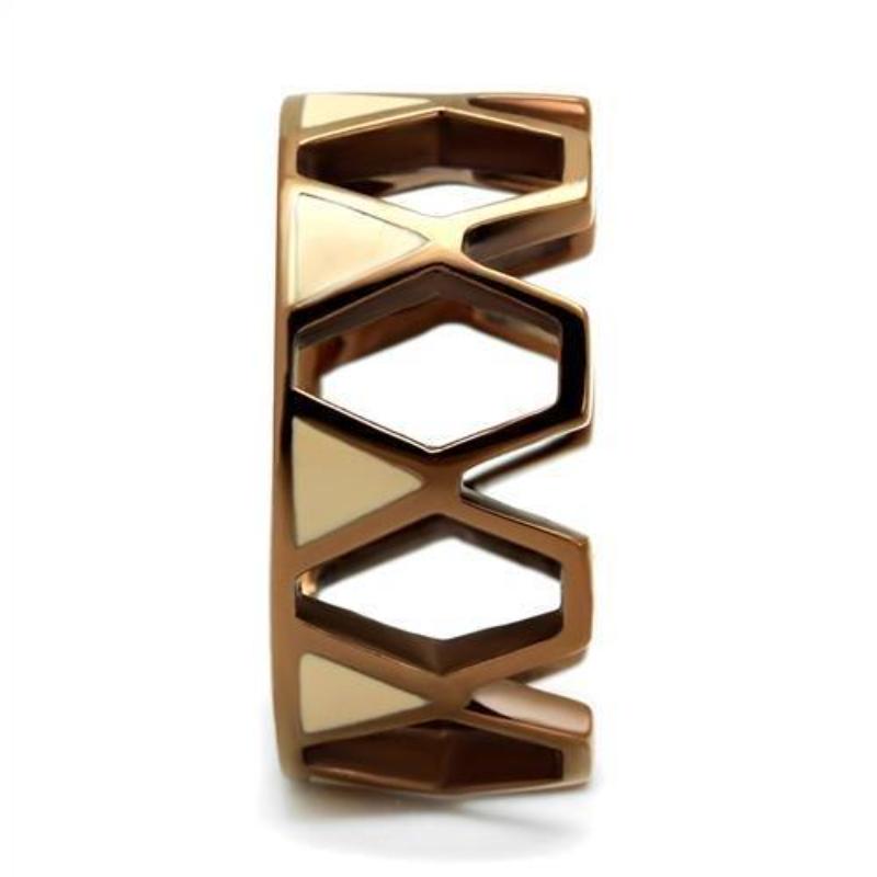 IP Coffee light Stainless Steel Ring with Epoxy in Champagne