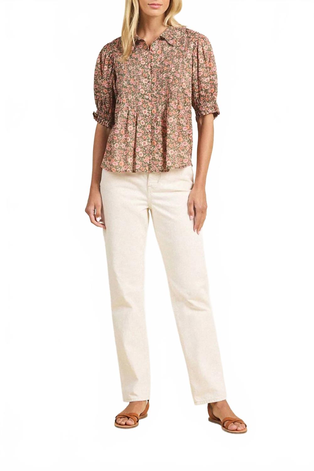 Jess Soft Cotton Voile Blouse In Marigold Mistral