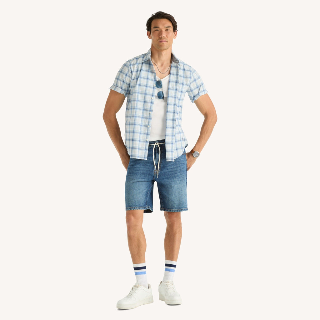 Nautica Mens Plaid Short-Sleeve Shirt