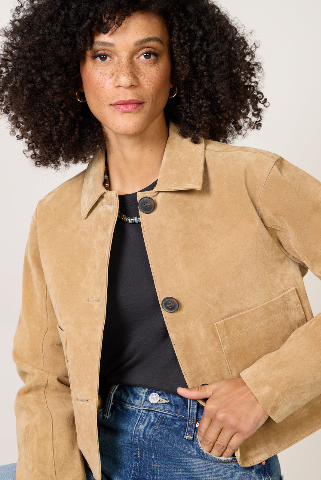 Women's Crop Suede Jacket