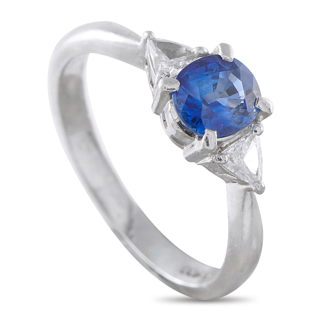 LB Exclusive Platinum 0.17ct Diamond and Sapphire Ring MF12-041426