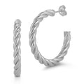 Sterling Silver Round Twist Hoops