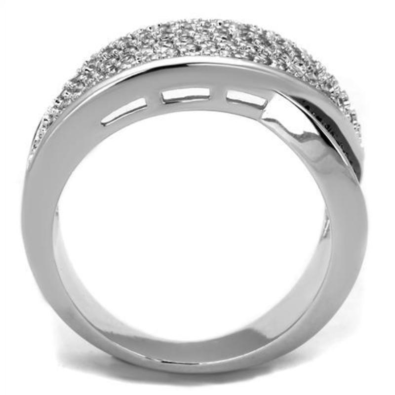 Rhodium + Ruthenium Brass Ring with AAA Grade CZ in Black Diamond
