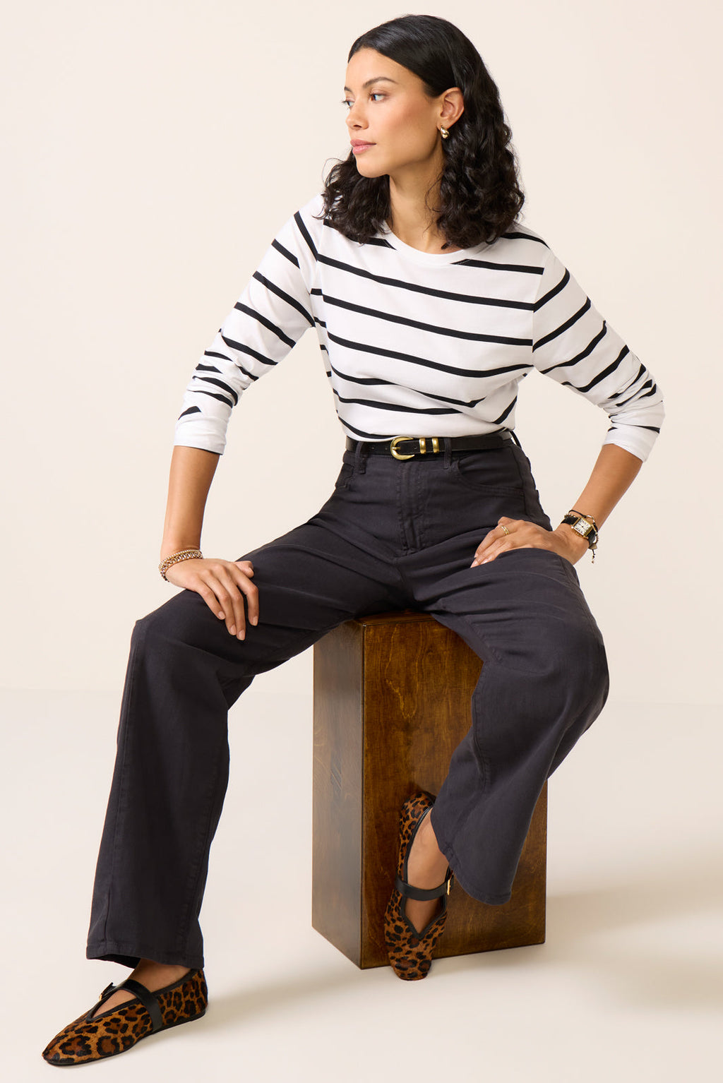 Women's Ever Perfect Long Sleeve Stripe T-Shirt