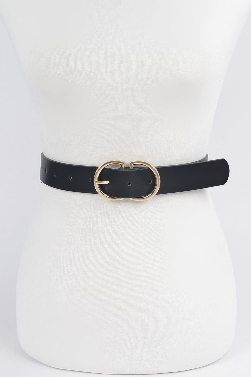 Braided Embossed Two Round Buckle Belt