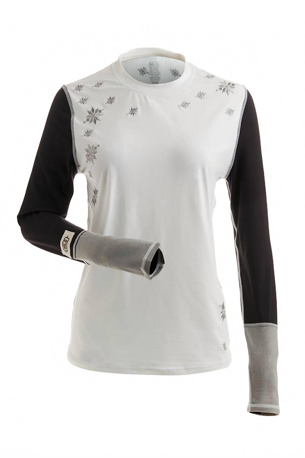 Women's Christy Base Layer Top In Heather Grey/white Thread