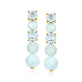 Ross-Simons Milky Aquamarine and Sky Blue Topaz Drop Earrings in 18kt Gold Over Sterling
