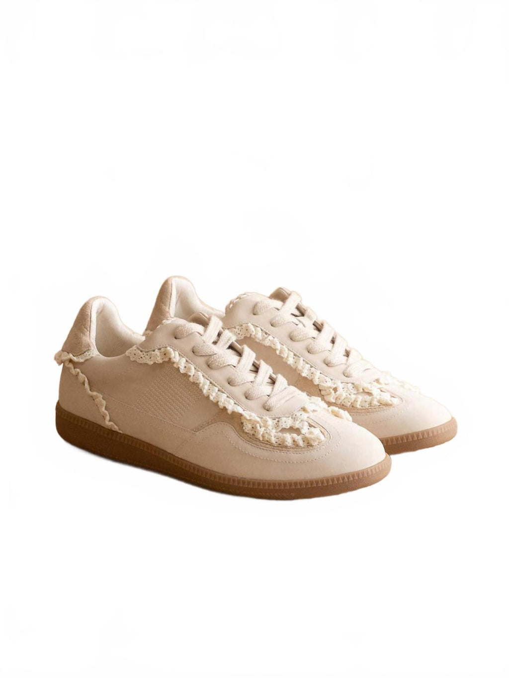 Women's April Lace Trimmed Retro Sneaker In Creme
