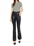 High Rise Bootcut Leather Jean In Black