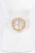 Big Vintage Round Metal Buckle Clear Plus size Belt