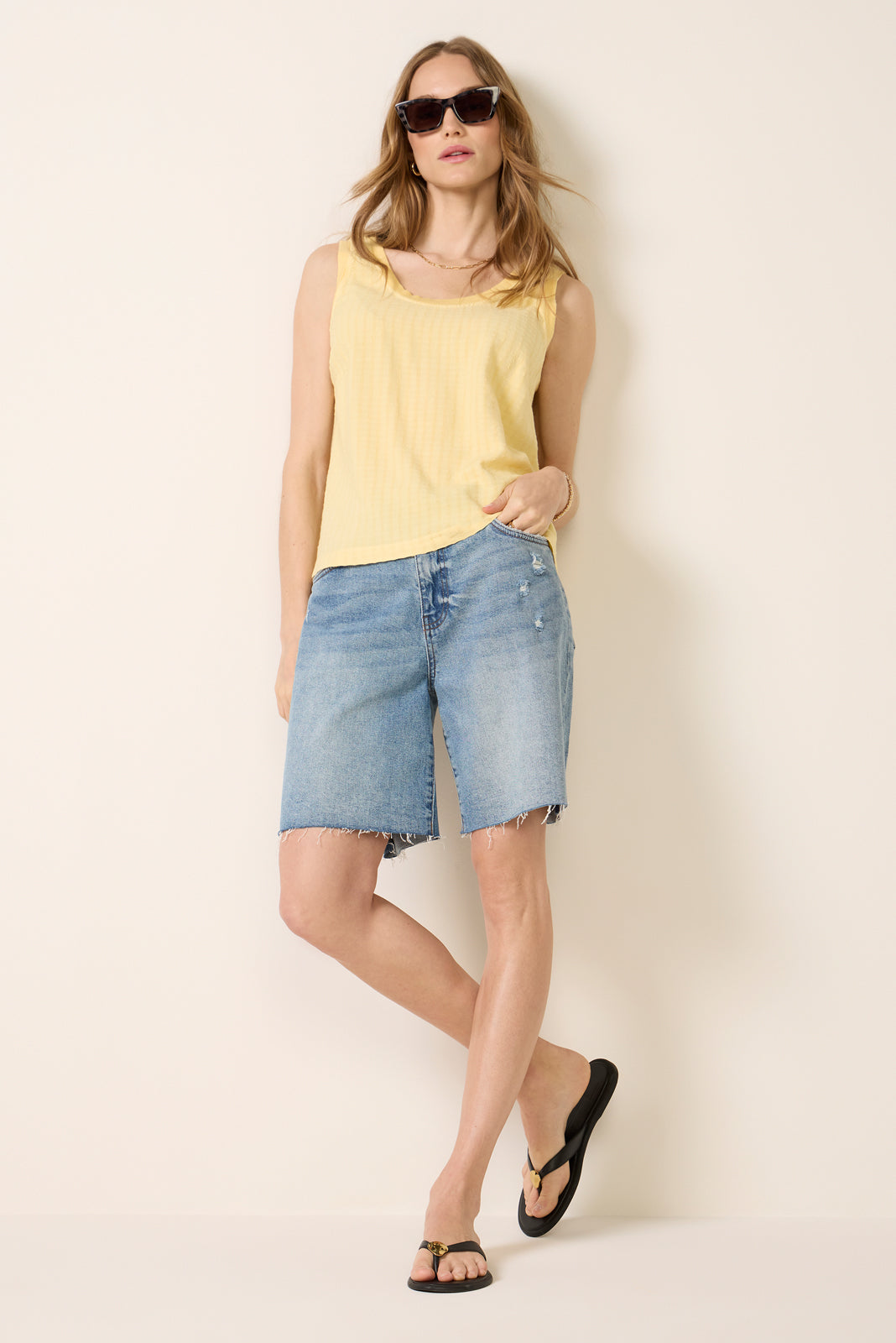 Women's Stripe Linen Tank Top