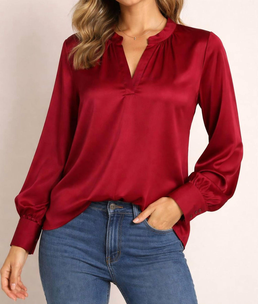 Burgandy Blouse In Burgundy
