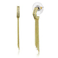 Gold Brass Earrings with Top Grade Crystal in Clear