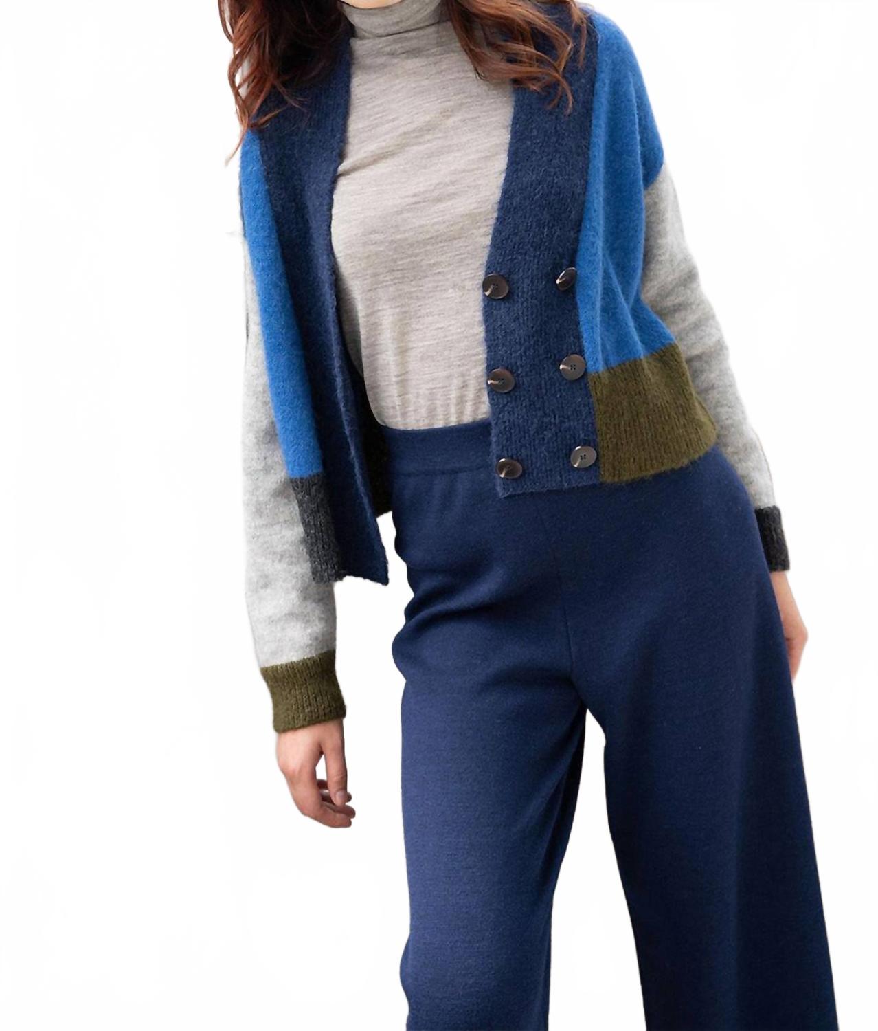 Wide Leg Trousers In Navy