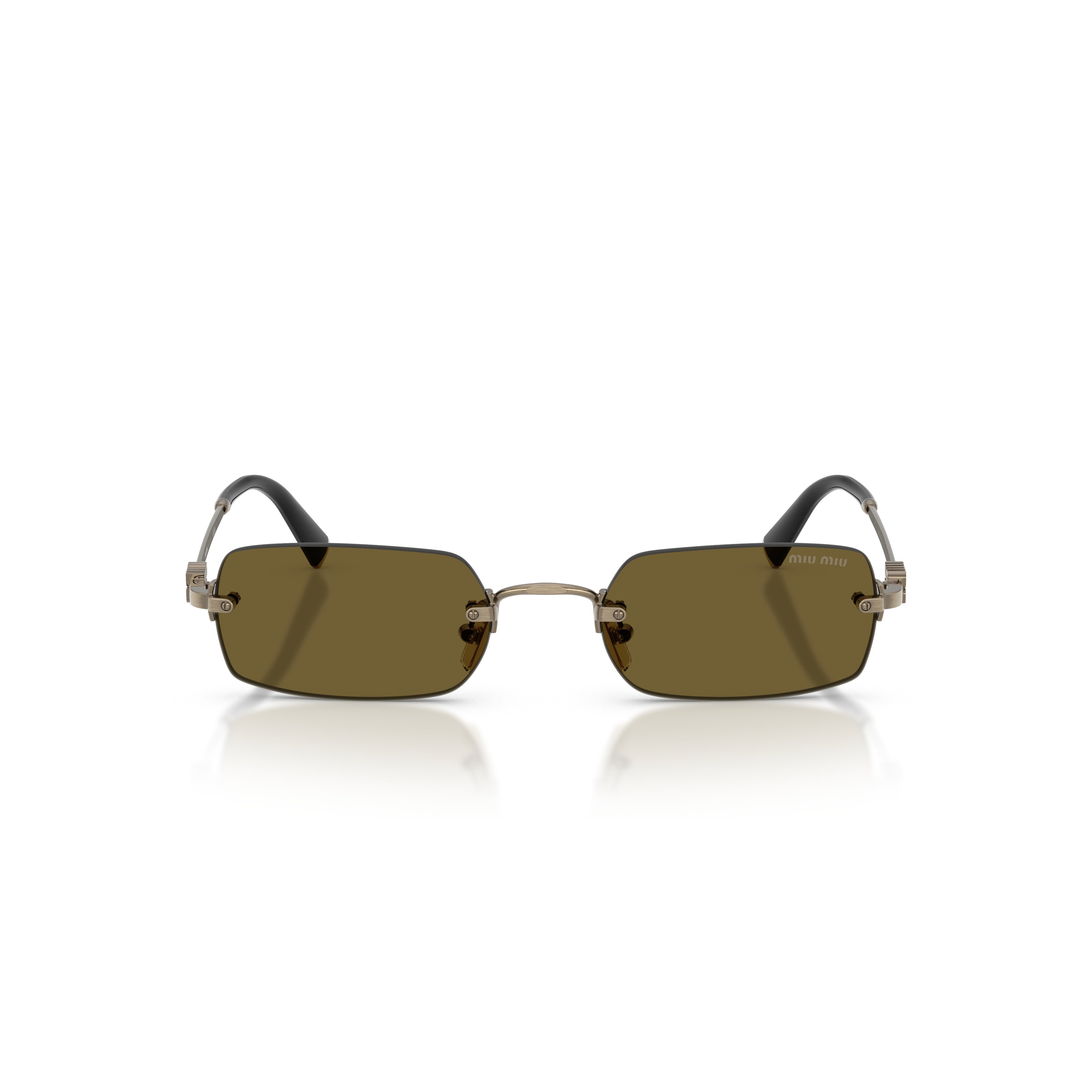 0Mu B50S Rectangular Metal Frame Sunglasses