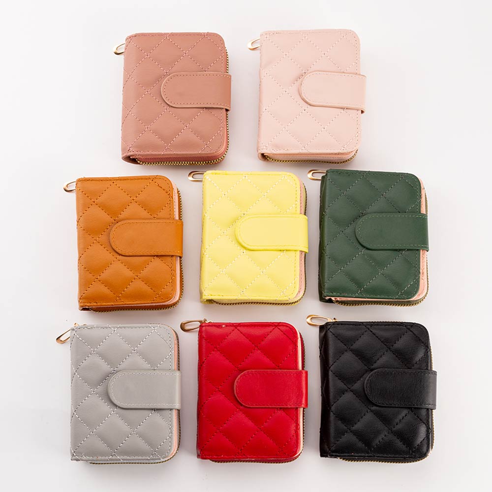 Faux Leather Compact Quilted Card Organizer Wallet
