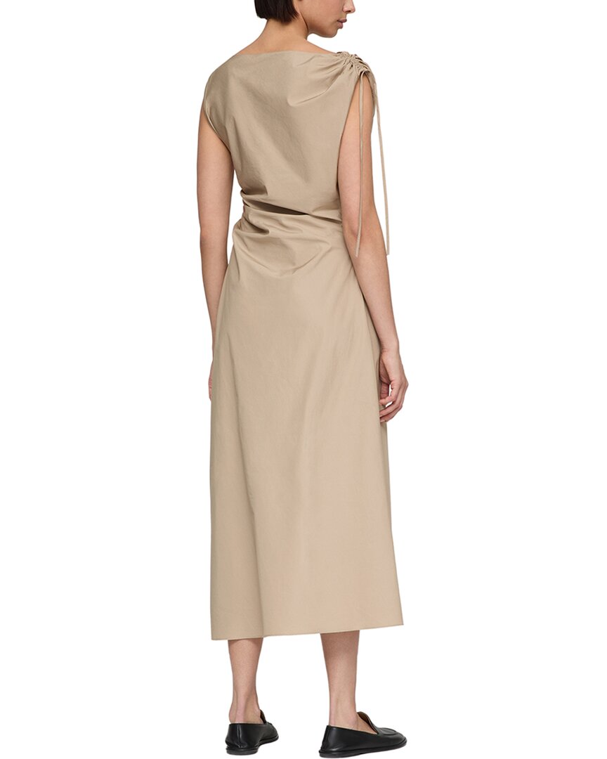 Lafayette 148 New York Gathered Tie Cap Sleeve Dress