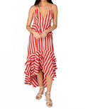 Georgia Nautical Dress In Red Striped