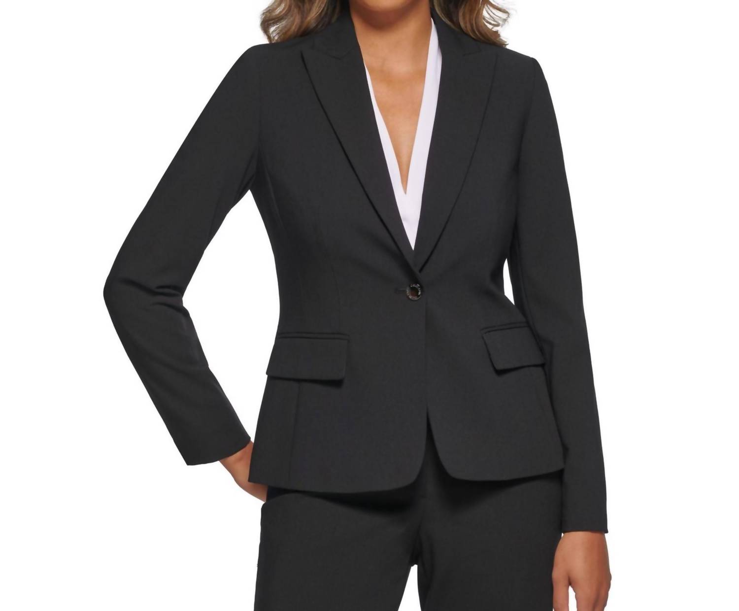 Blazer Tailored Suit Jacket In Black