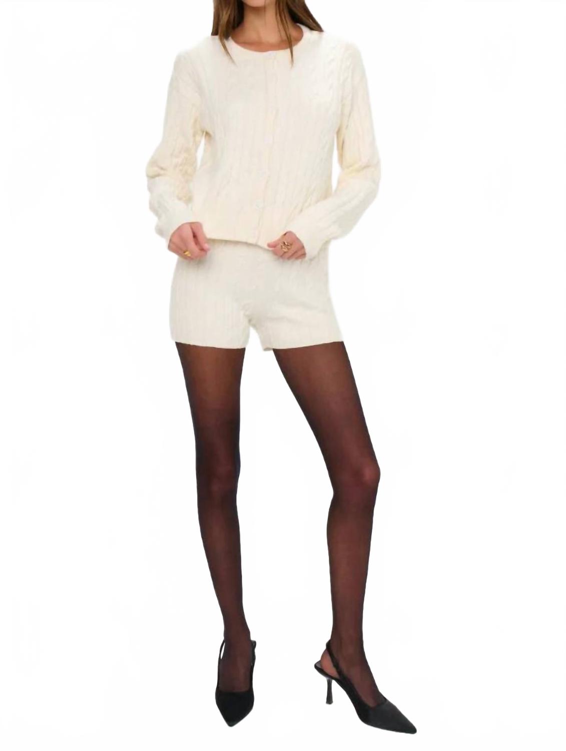 Throw On Cardigan In Snow Cable Knit