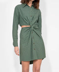 Avena Stripe Shirt Dress In Olive