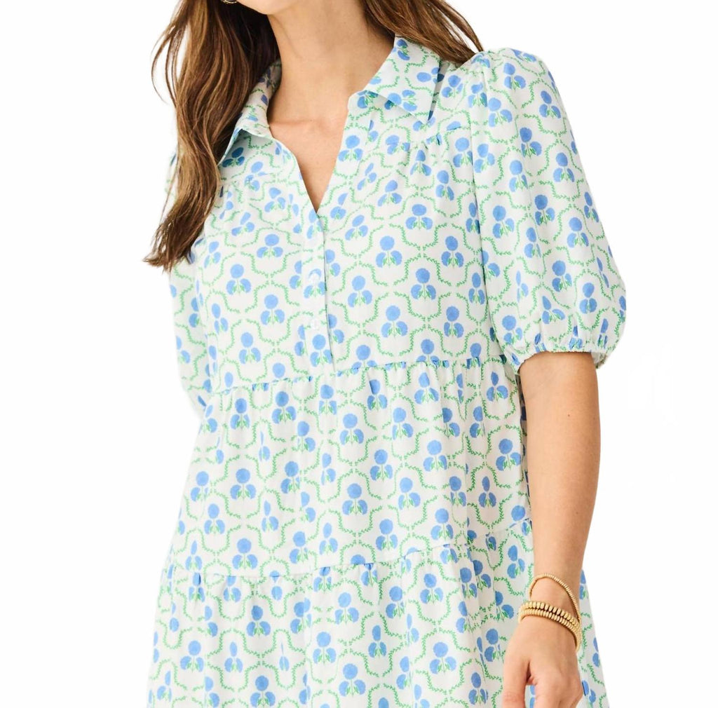 Eloise Floral Midi Dress In Sweetbriar Lattice