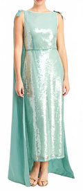 Lillian Covertible Cape Dress In Green