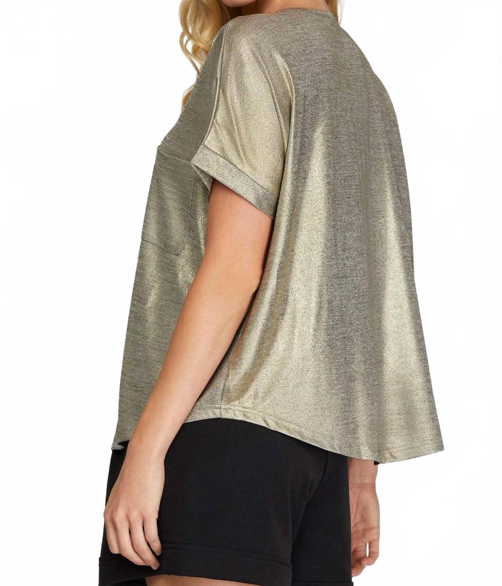 Dolman Sleeve Foil Tunic In Bronze