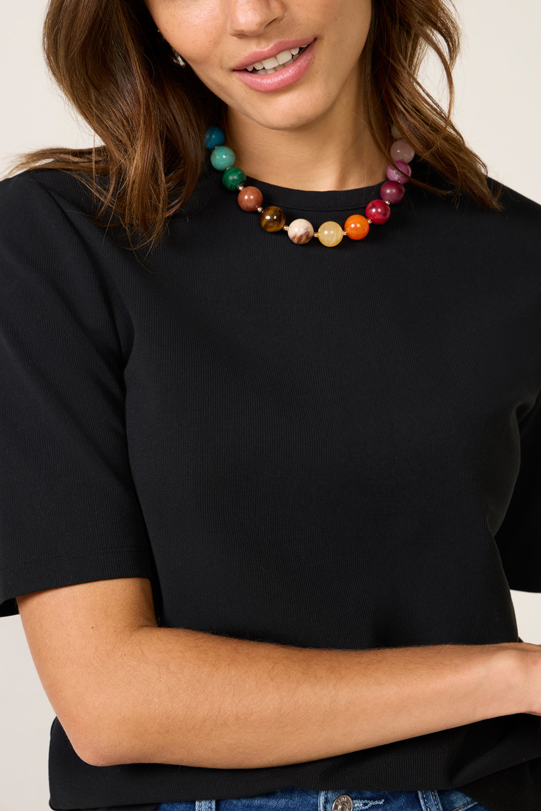 Women's Short Sleeve Crewneck Elbow T-Shirt