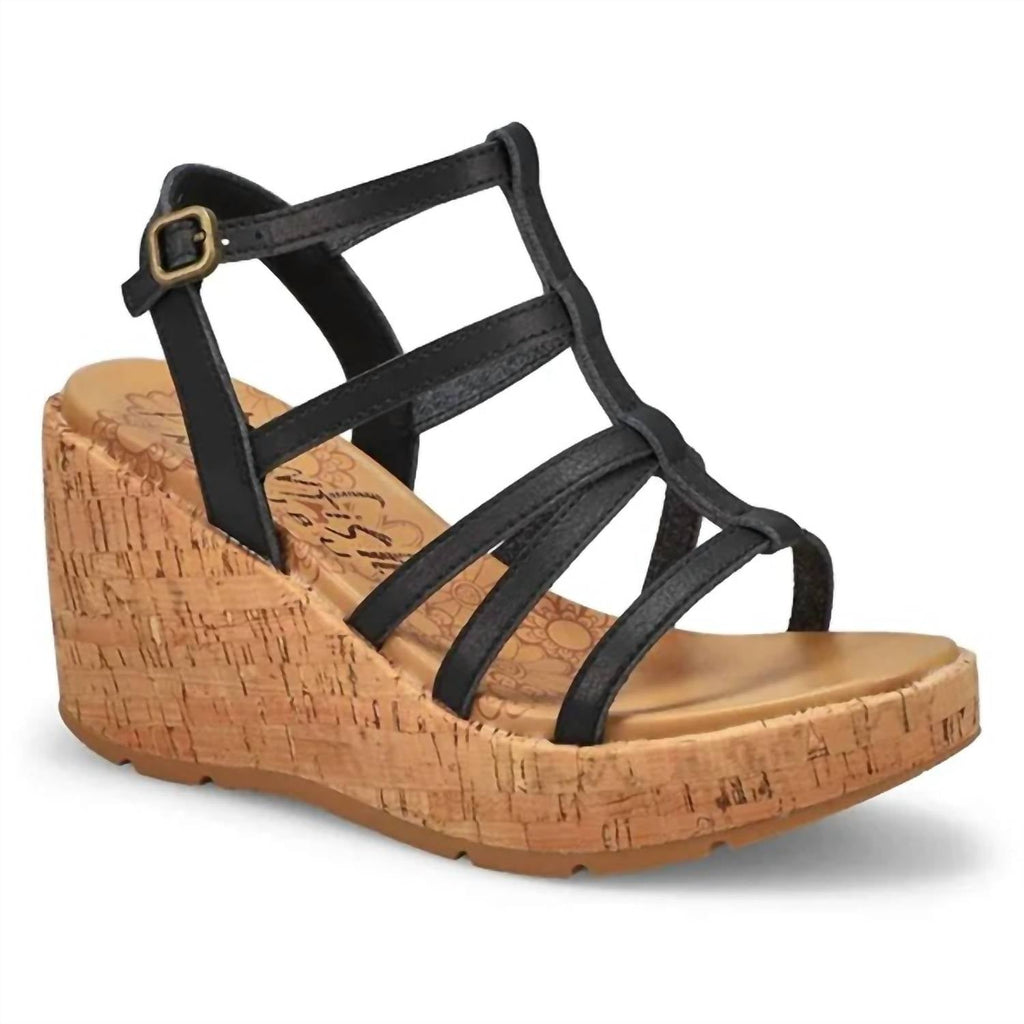 Women's Bahamas Sandals In Black Dye Cut