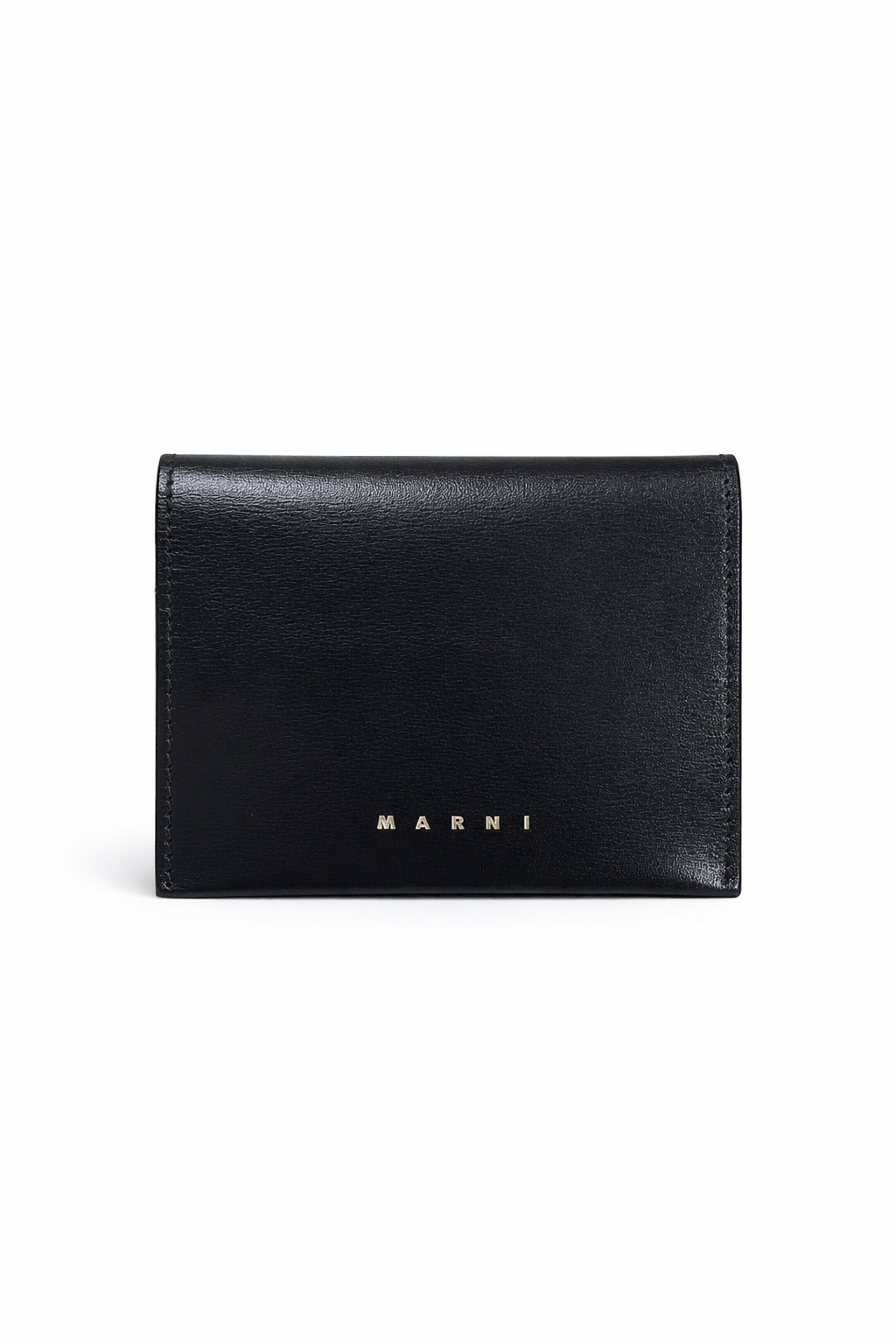 Marni Leather Bi-Fold Card Case Wallet - Black