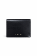 Marni Leather Bi-Fold Card Case Wallet - Black