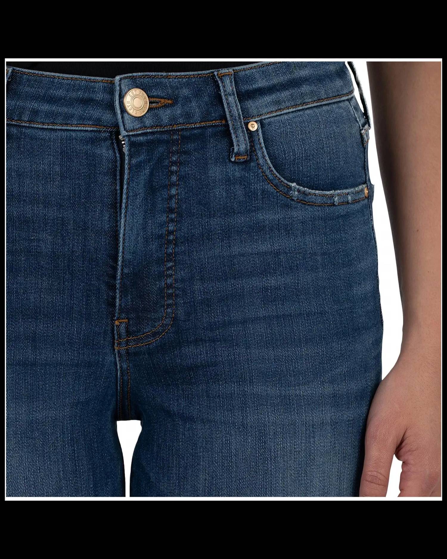 Kelsey High Rise Ankle Flare With Wide Hem Jean In Vibrant