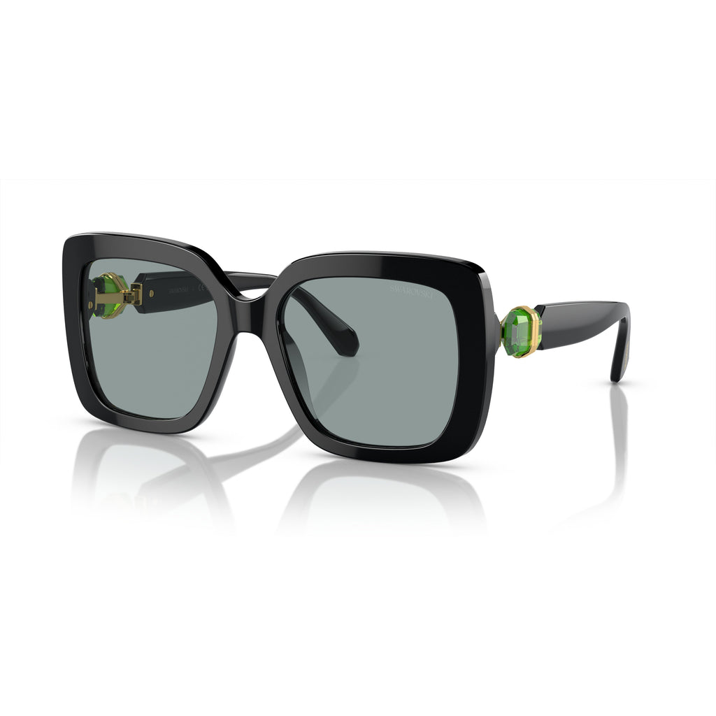 0Sk6001 Oversized Square Sunglasses with Crystal-Embellished Temples