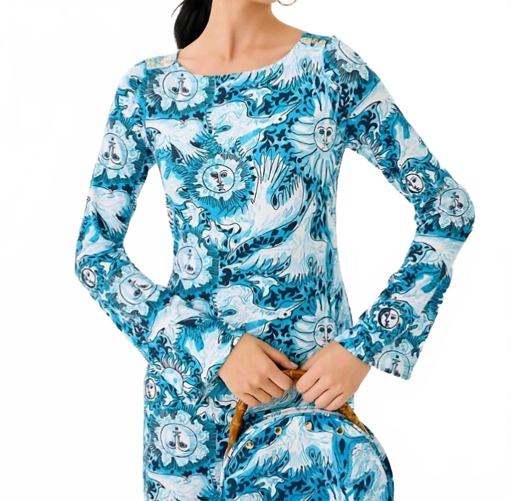 Breena Upf 50+ Maxi Dress In Bellevue Blue Lilly Gulls