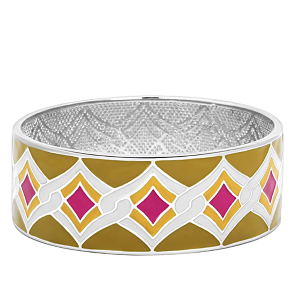 High polished (no plating) Stainless Steel Bangle with Epoxy in Multi Color