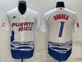 Men's 2023 World Baseball Classic #1 Carlos Correa Puerto Rico White jersey