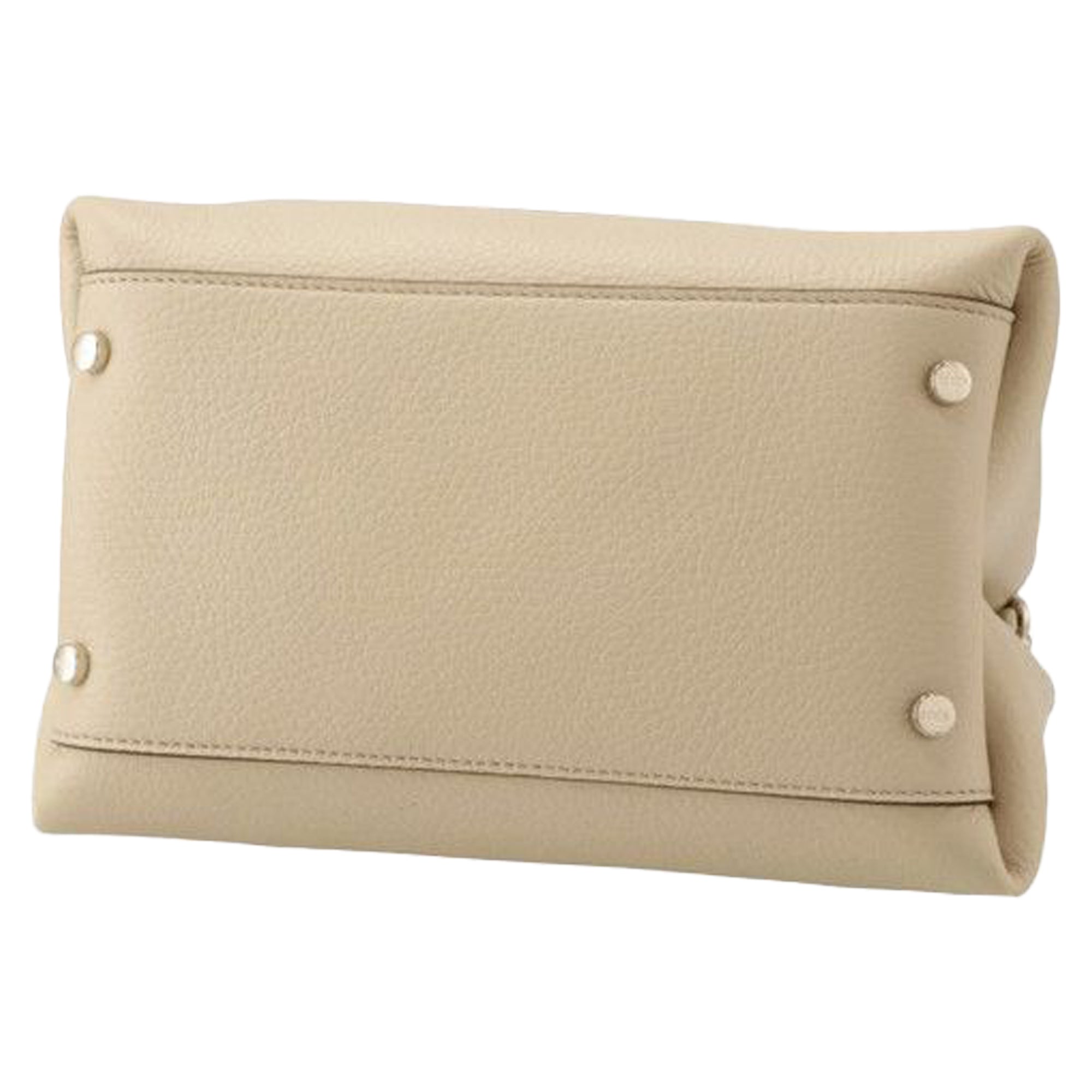 Timeless Metal Micro Tote Bag Beige Stamp: Qri