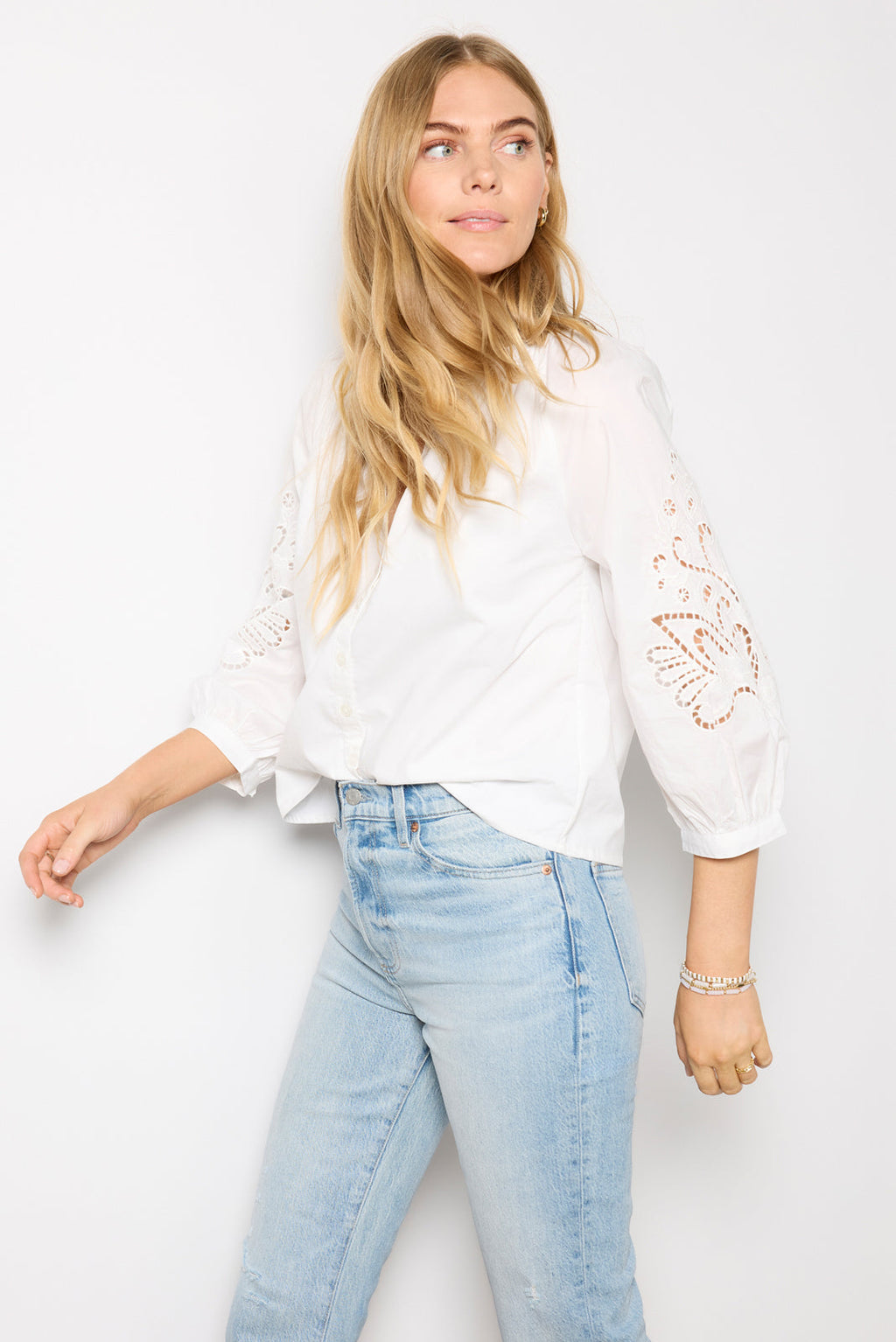 Women's Ainsley Eyelet Sleeve Top
