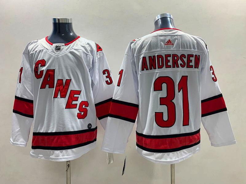 Men's Carolina Hurricanes Frederik Andersen #31 White Player jersey