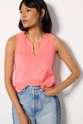 Women's Split Neck Terry Tank Top