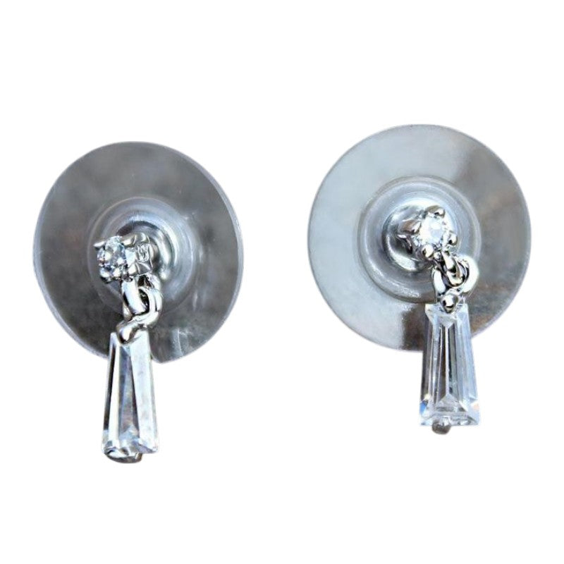 Rhodium Plating Brass Earrings with AAA Grade CZ in Clear