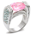 Silver 925 Sterling Silver Ring with AAA Grade CZ in Rose