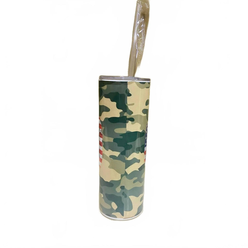 Support Our Troops Camo 20 Oz Skinny Tumbler In Green