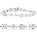 10Ct Mixed Cut Diamond Tennis Bracelet 7" 14k White Gold Lab Grown Size: 7