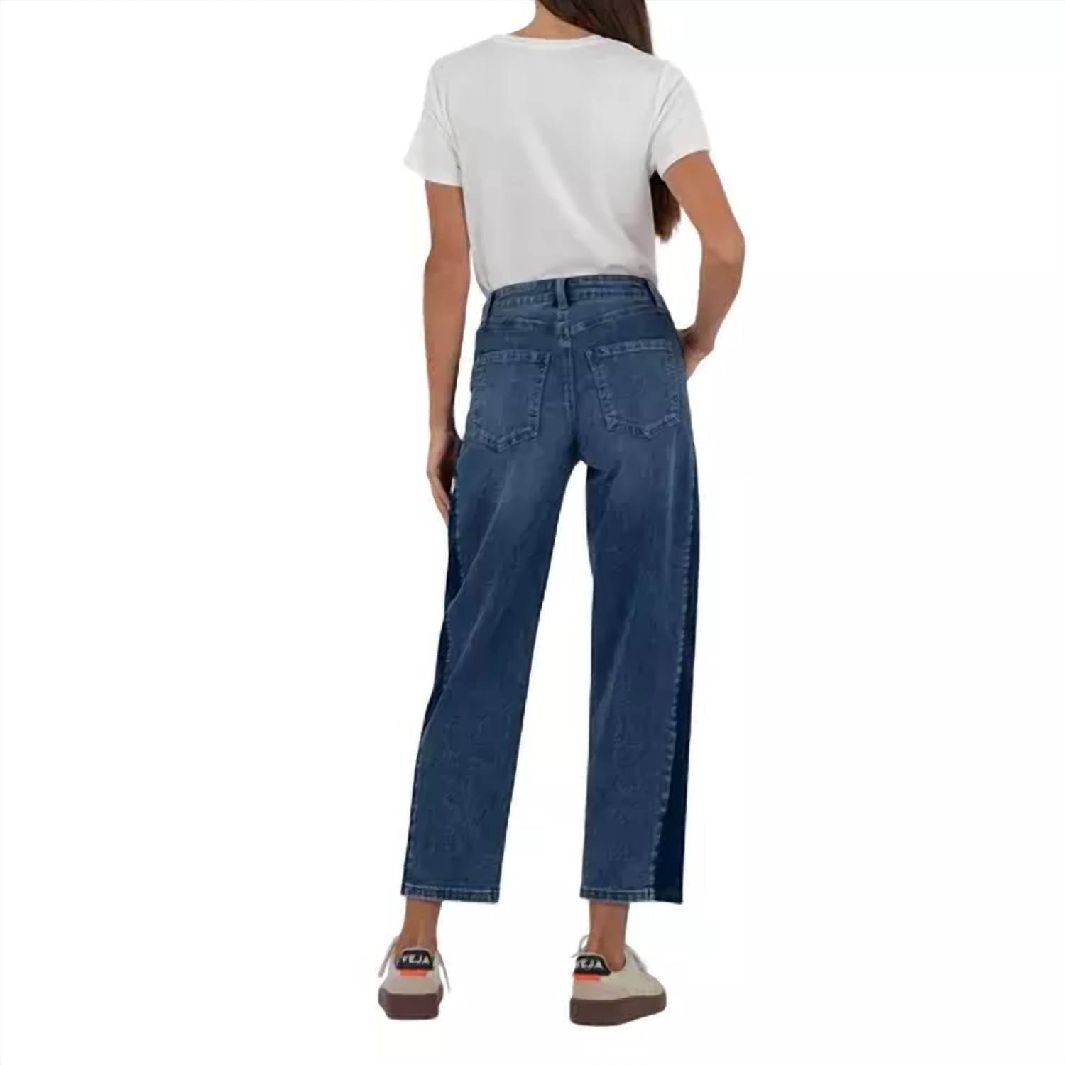 Ashton Wide Leg Barrel Pants In Power W/dk Stone