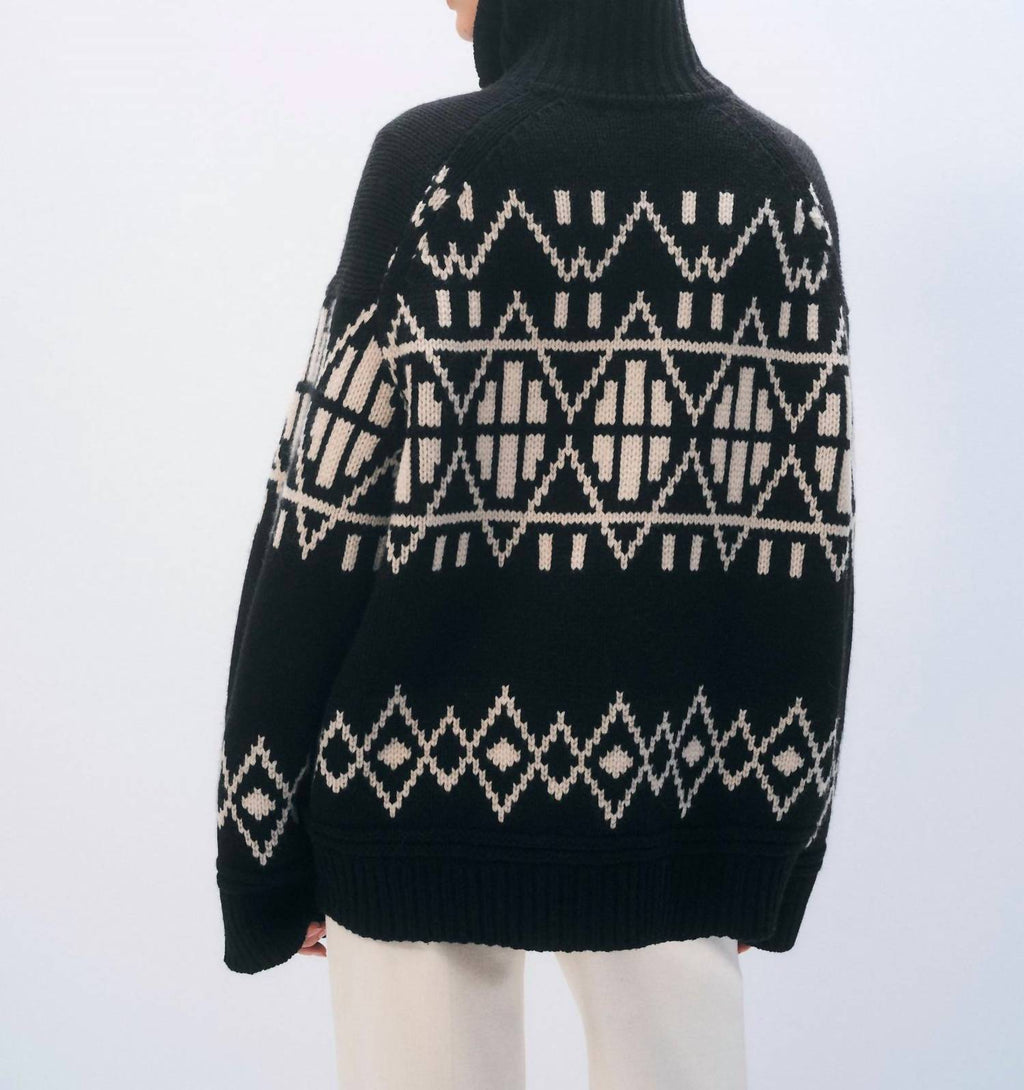 Fair Isle Jacket In Black Combo